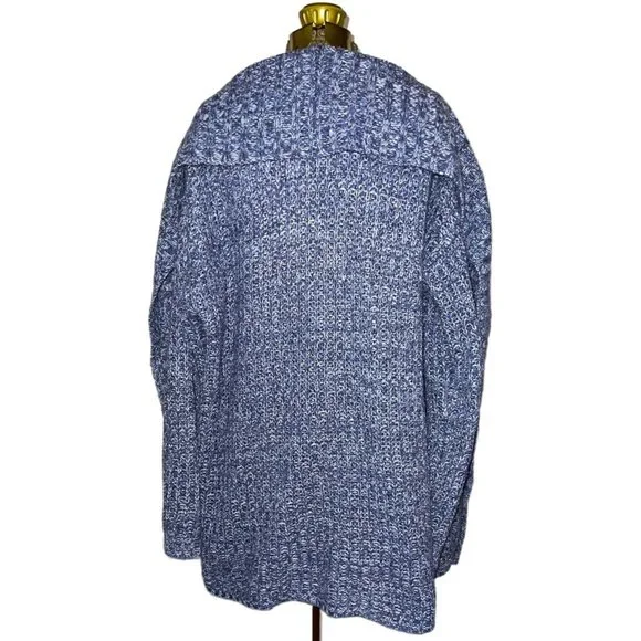 Larry Levine Blue Open Front Sweater Cardigan Thigh Length Womens Size Medium - Picture 3 of 8